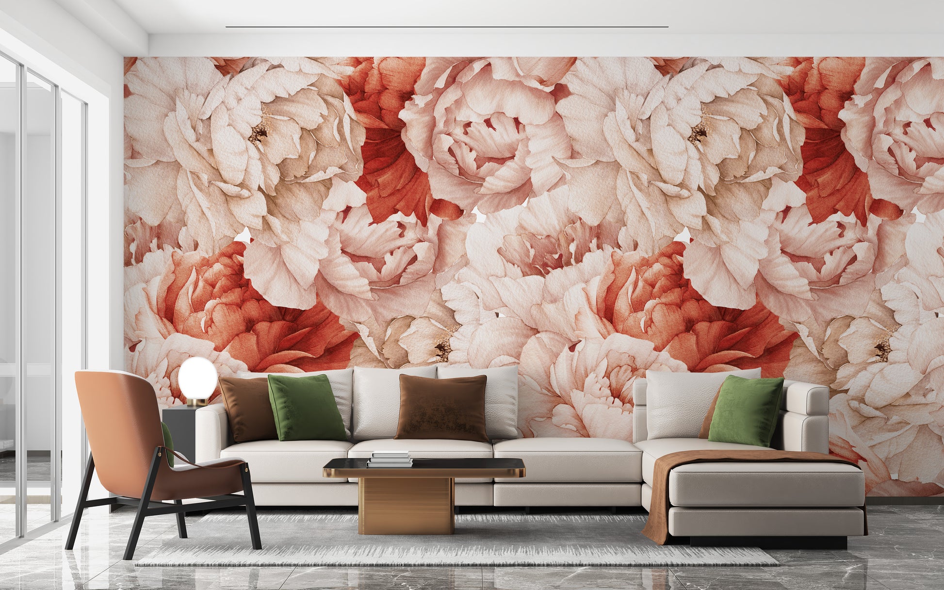 Shameless Peonies Florals Peel and Stick Wallpaper Murals - Giffywalls