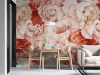 Blush and beige peonies Wallpaper for cozy spaces