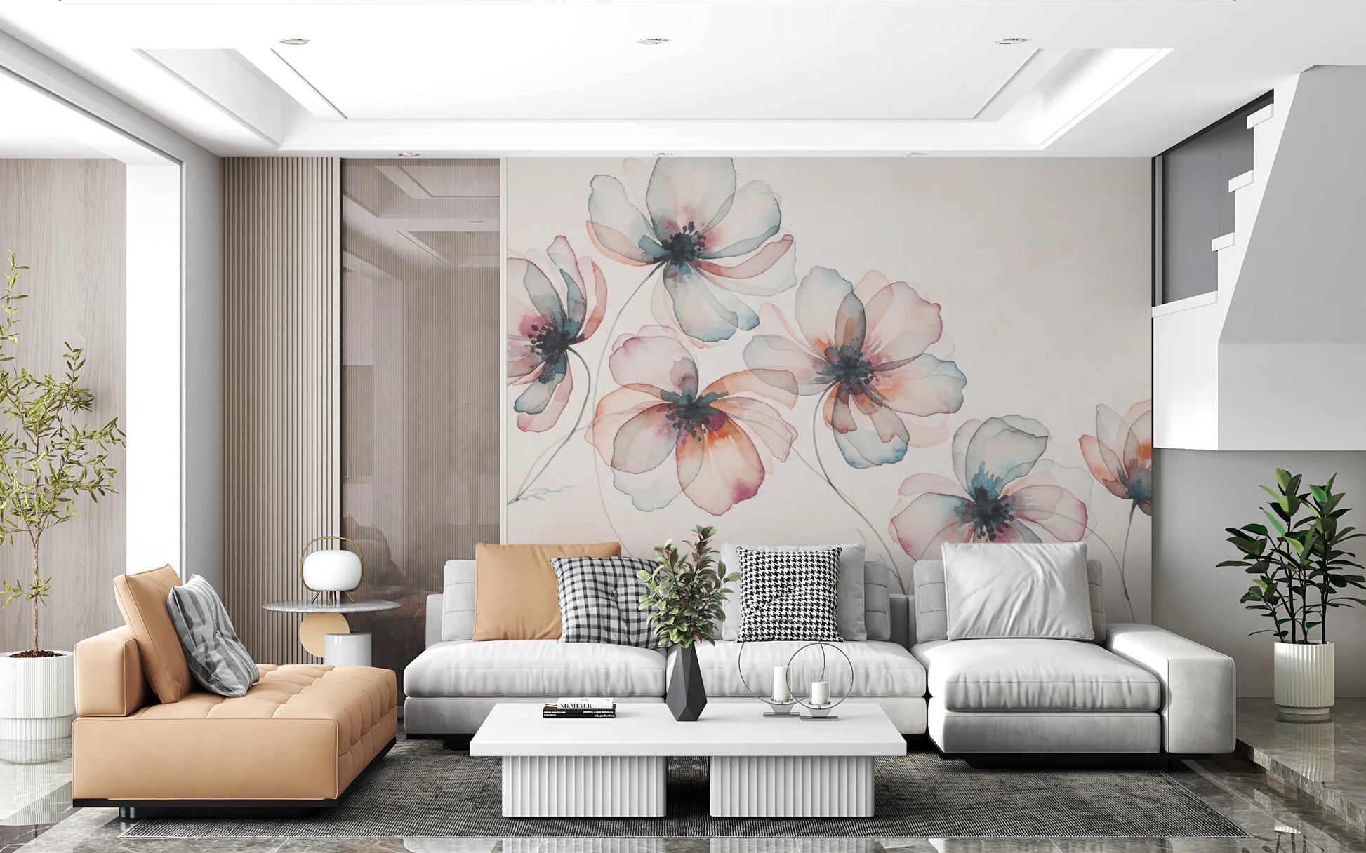 Watercolor Petals Wall Mural