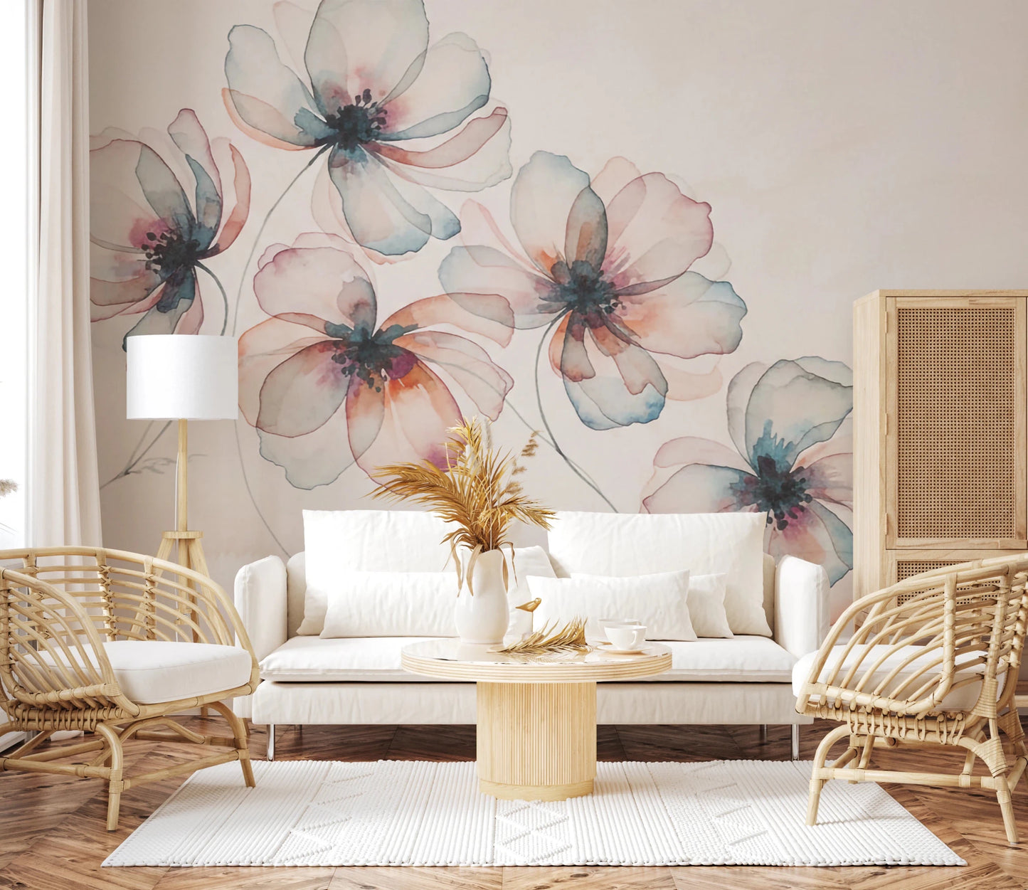 Watercolor Petals Wall Mural