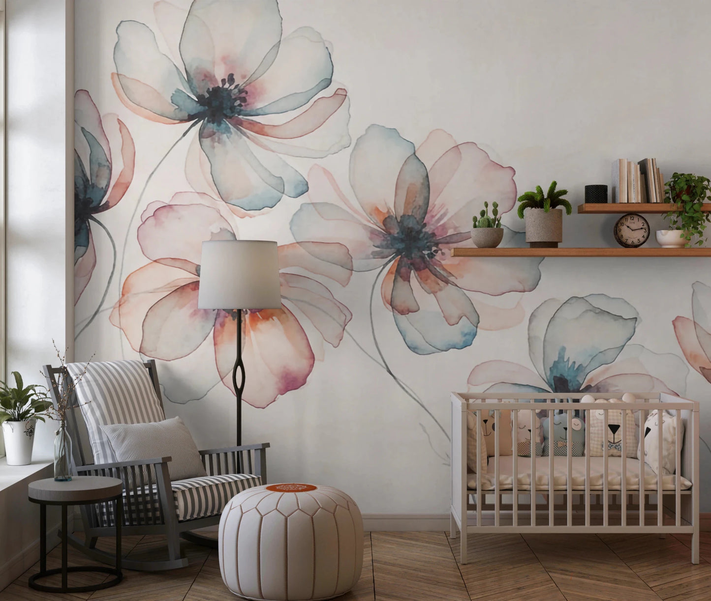 Watercolor Petals Wall Mural
