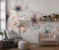 Watercolor Petals Wall Mural
