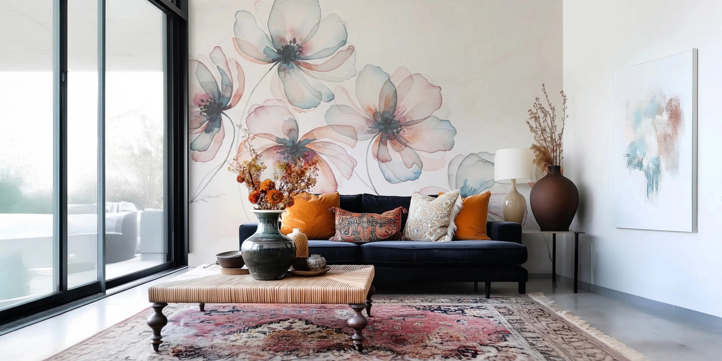 Watercolor Petals Wall Mural