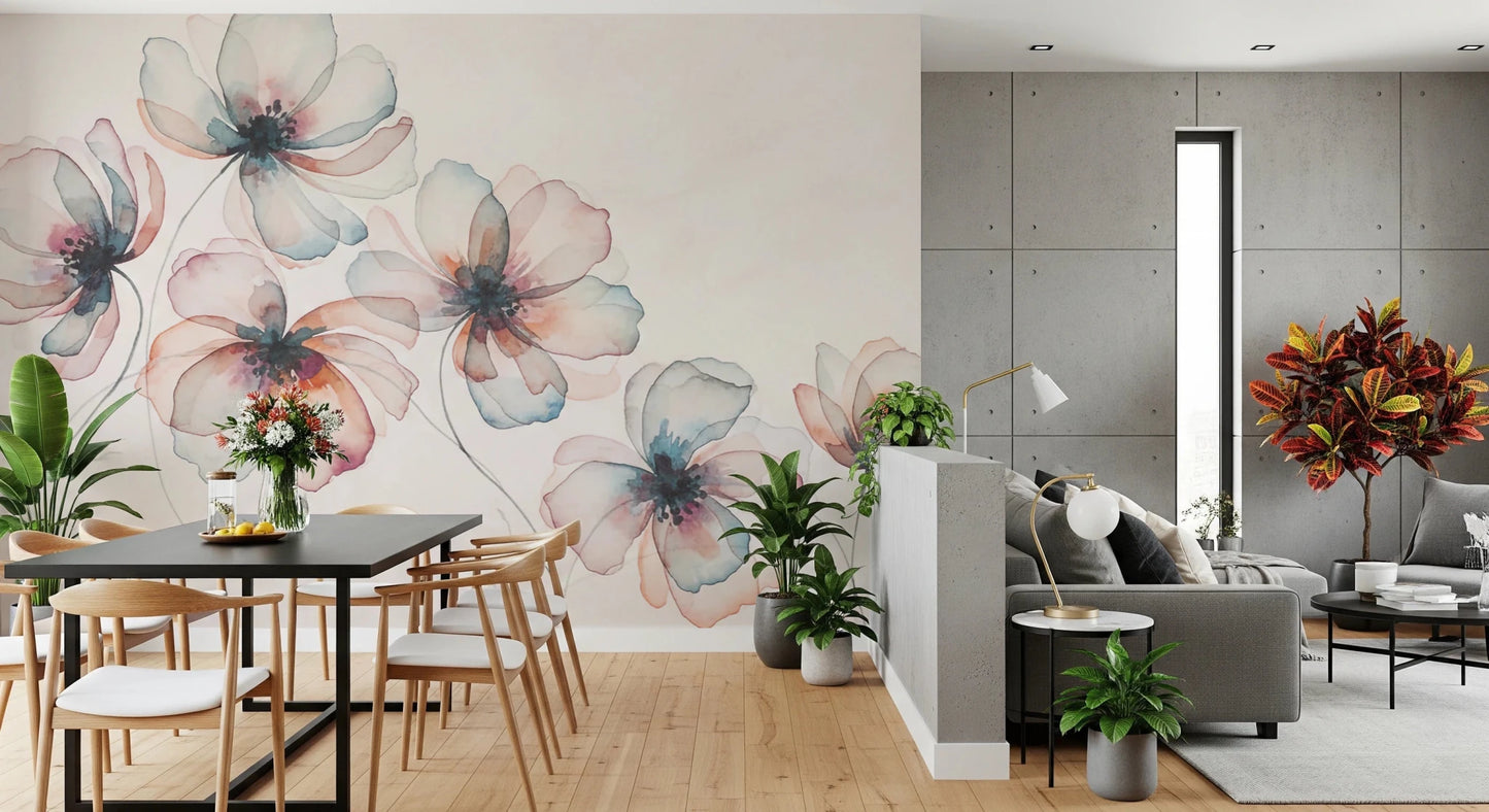 Watercolor Petals Wall Mural