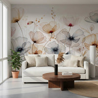 Watercolor Poppies Wall Mural