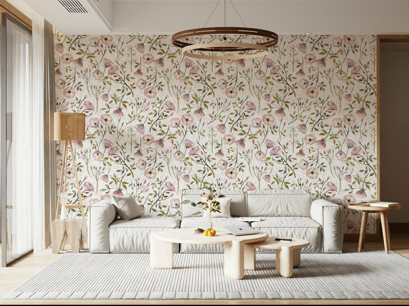 Watercolor Rose Garden wallpaper delicate floral print