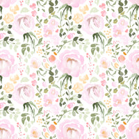 A calming floral abstract wallpaper mural that defines a space.

