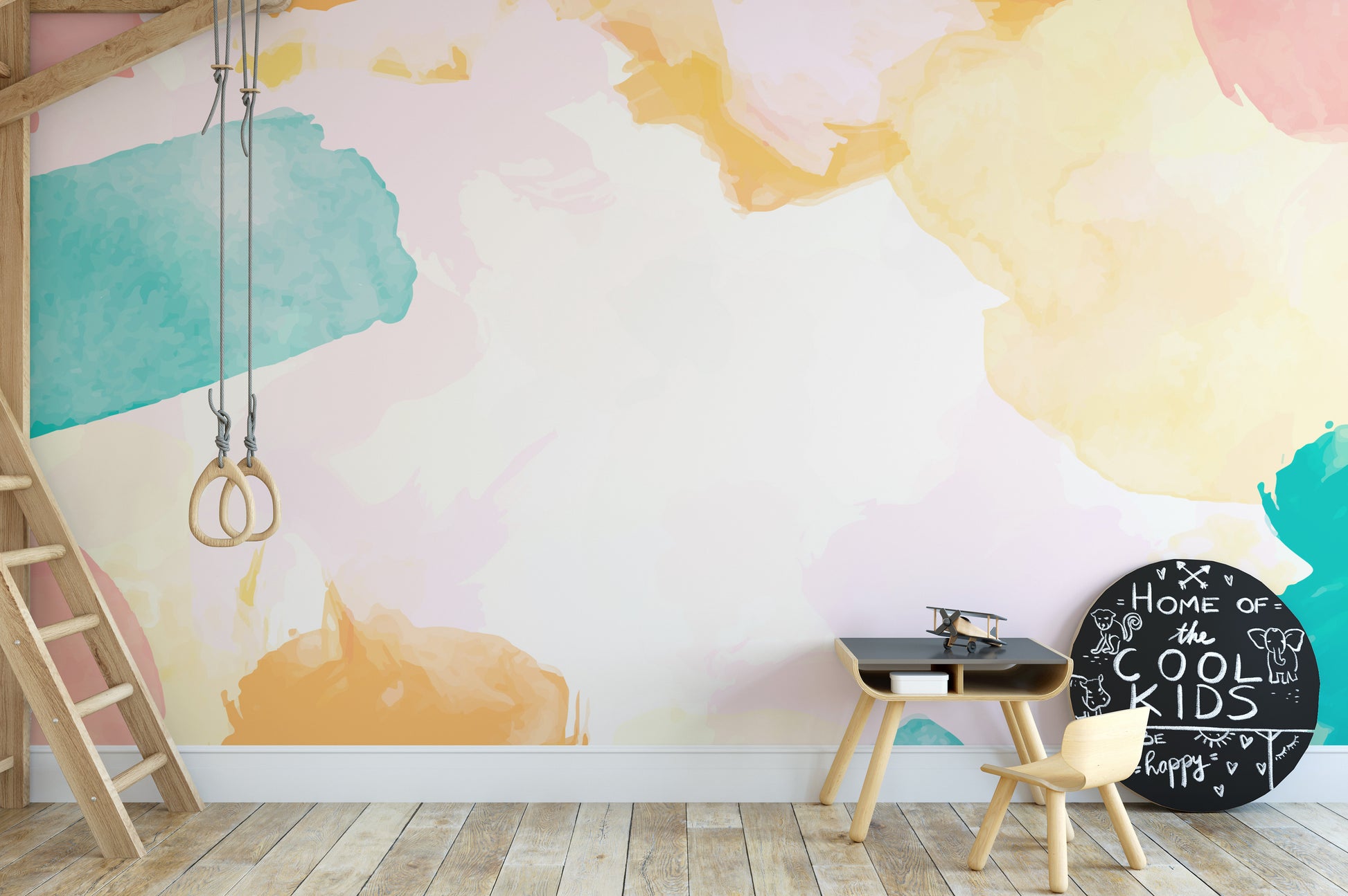 Modern watercolor shades wall décor
