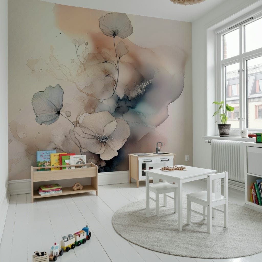 Watercolor Spiral Bloom Wall Mural