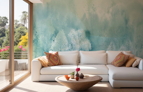 Ethereal watercolor tree wallpaper