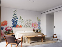 Watercolor Wild Flowers mural wallpaper