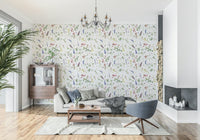 Artistic Watercolor Wildest Wildflower Dreams patterned wall covering.