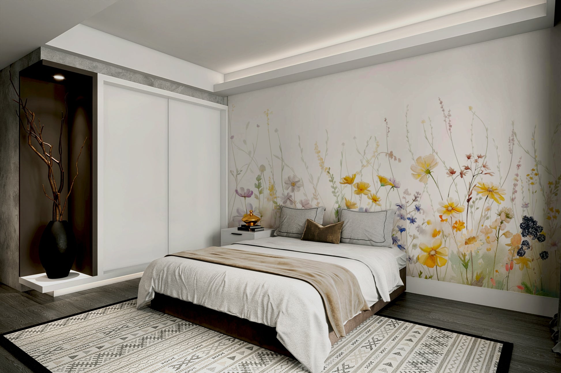 Pastel flower wallpaper for walls

