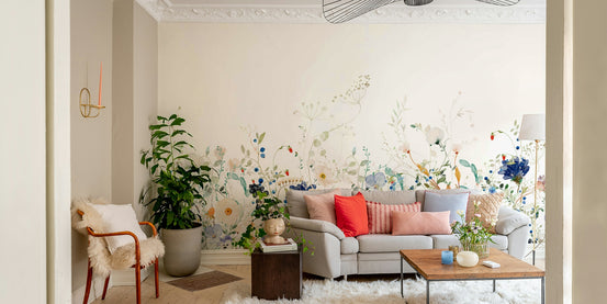 Watercolor Wildflower Meadow wall mural

