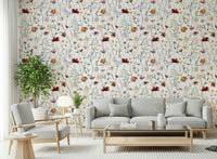 Autumnal bloom wall mural Wildflower Hues custom dwelling print.