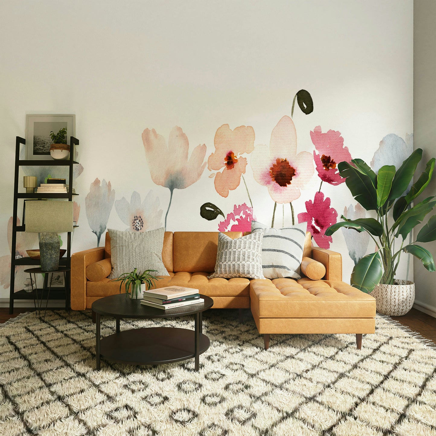 Watercolor Wildflower Wall Mural