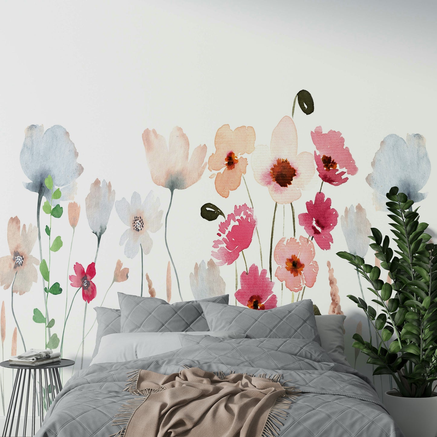 Watercolor Wildflower Wall Mural
