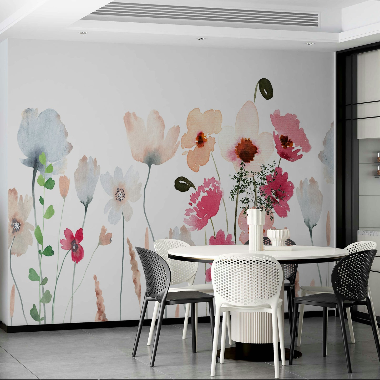 Watercolor Wildflower Wall Mural