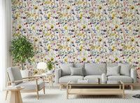 Wall mural Watercolor Wildflower Whimsy Meadow, stunning floral pattern.