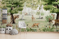 Elegant forest-themed Woodland Wonders wallpaper for walls
