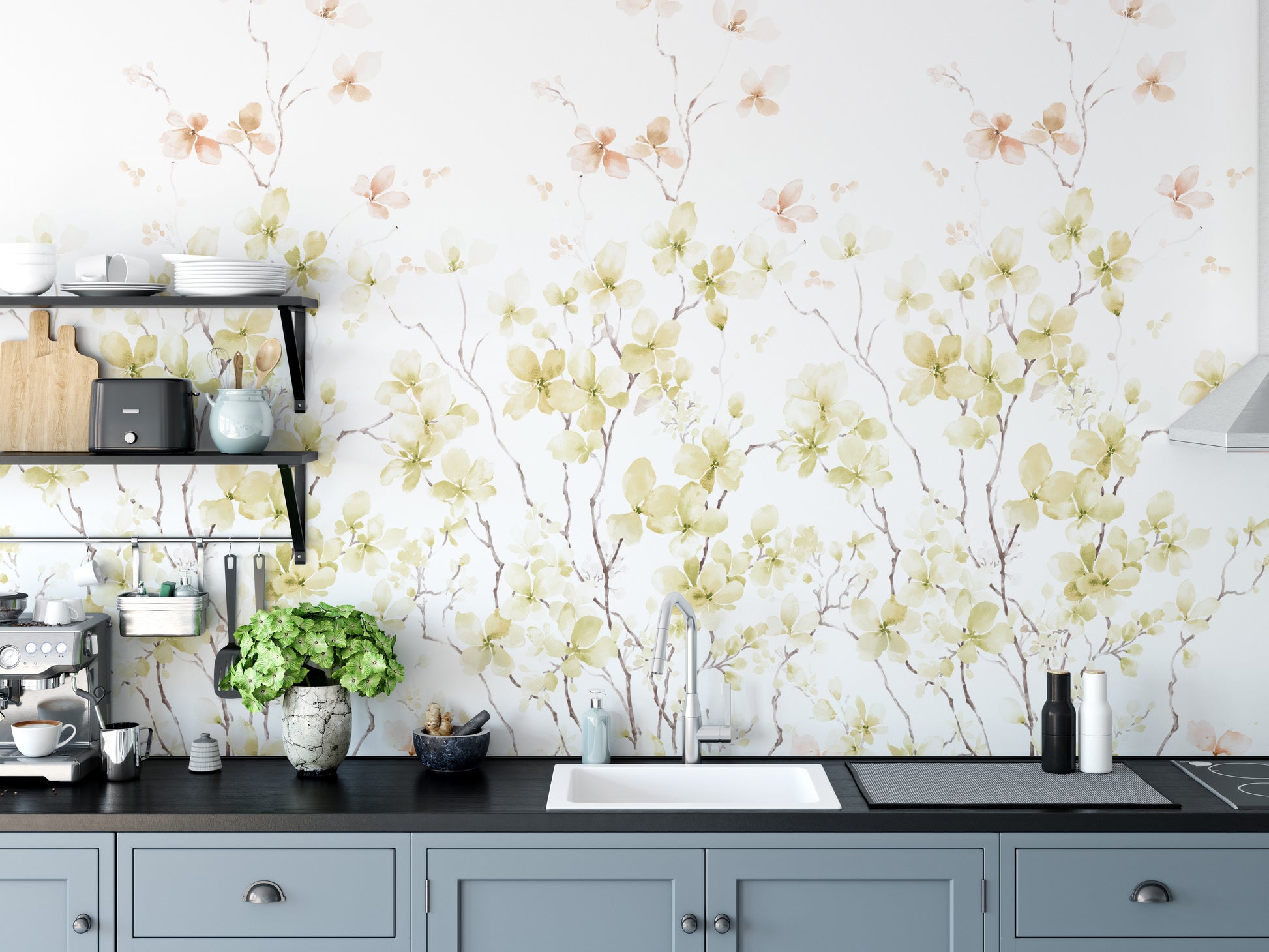 Watercolor yellow flower Wallpaper murals - Giffywalls