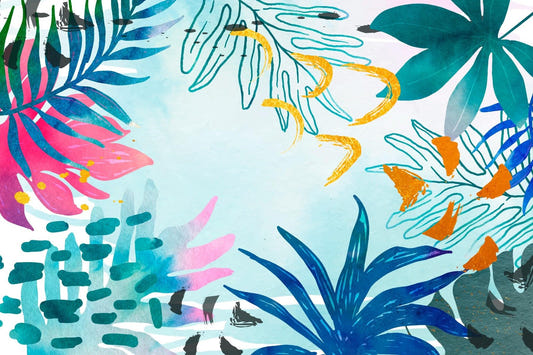 Abstract Tropical Leaf Wallpaper