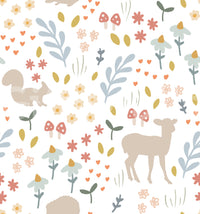In the woods themed wallpaper for children

