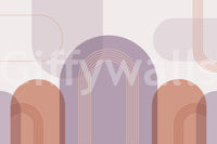 Peach and lavender archway wall decor


