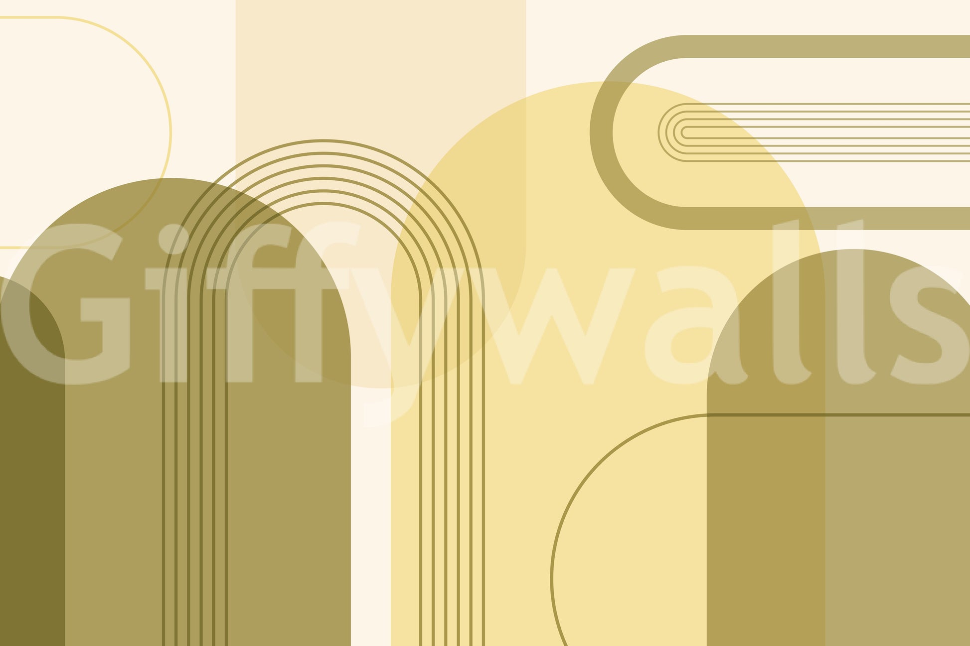 Warm yellow arch pattern wall art

