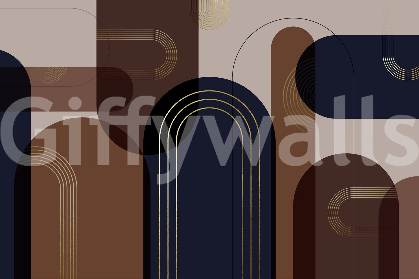 Layered arch design wall mural print

