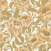 Warm-toned wallpaper with romantic peony print

