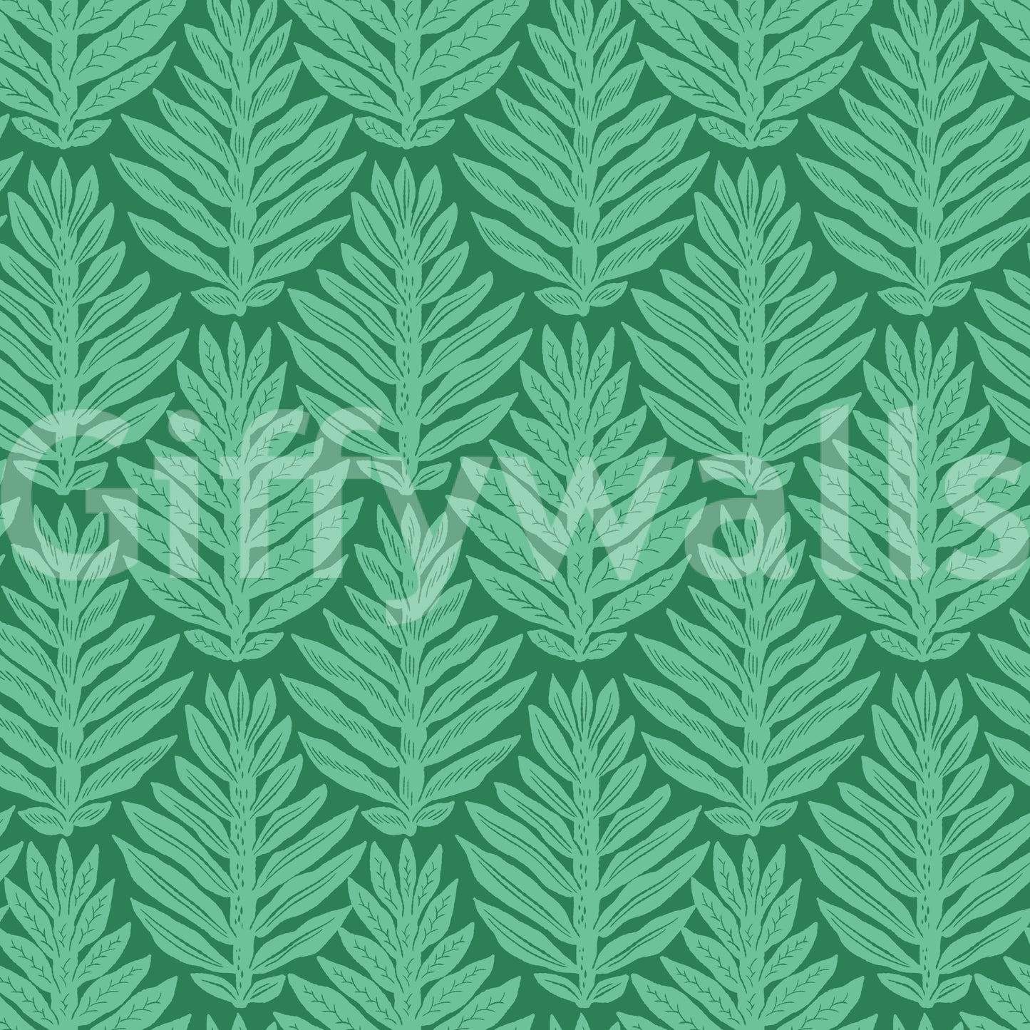 Scallop  Green Leaf Jewel Jungle Wallpaper⁠