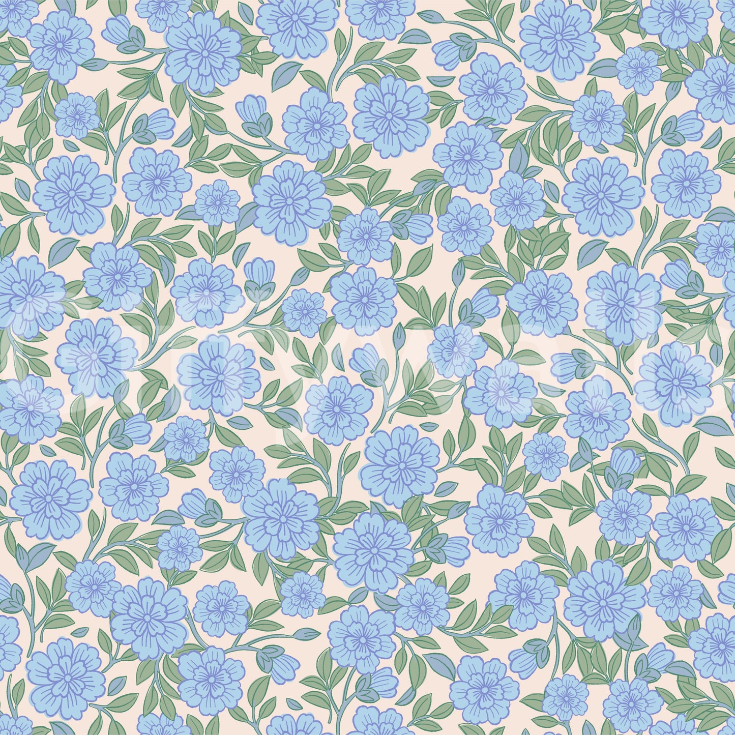Juno Welcoming Walls Ditsy Blue Floral Wallpaper⁠