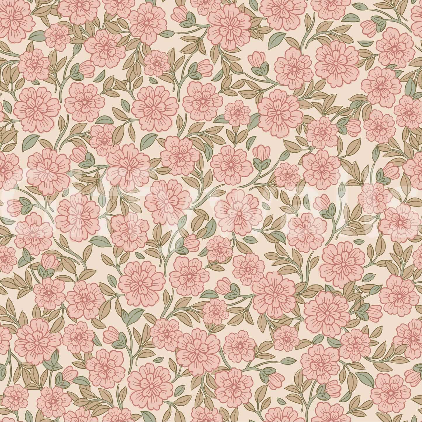 Juno Welcoming Walls Ditsy Peach Floral Wallpaper⁠