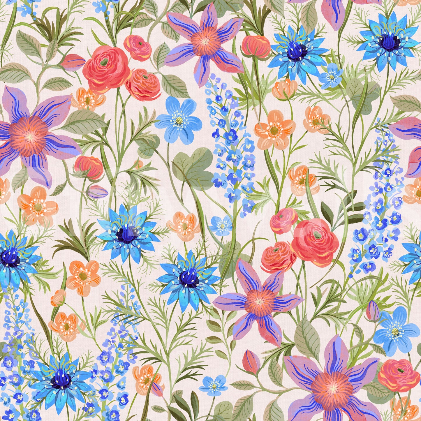 Ranunculaceae retro strong offwhite Wallpaper⁠