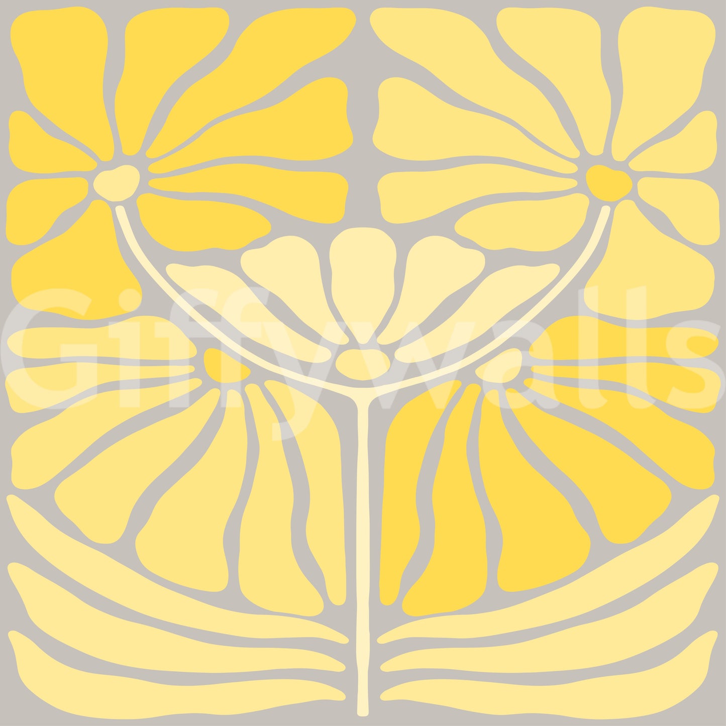 Art Deco Modern Floral Wallpaper⁠