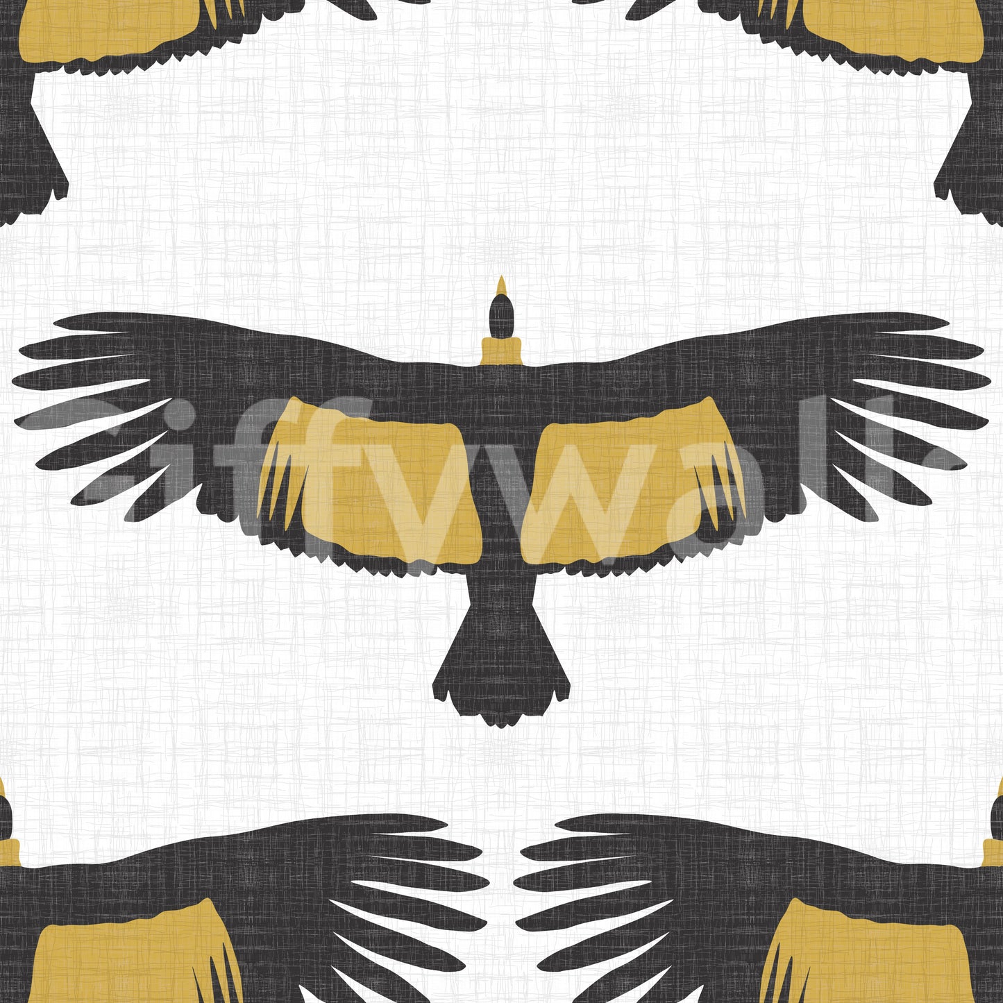 White wall decor with Andean condors in motion

