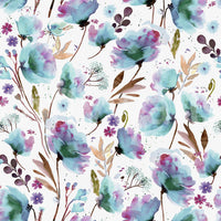 Abstract nature theme with poppies in soft hues

