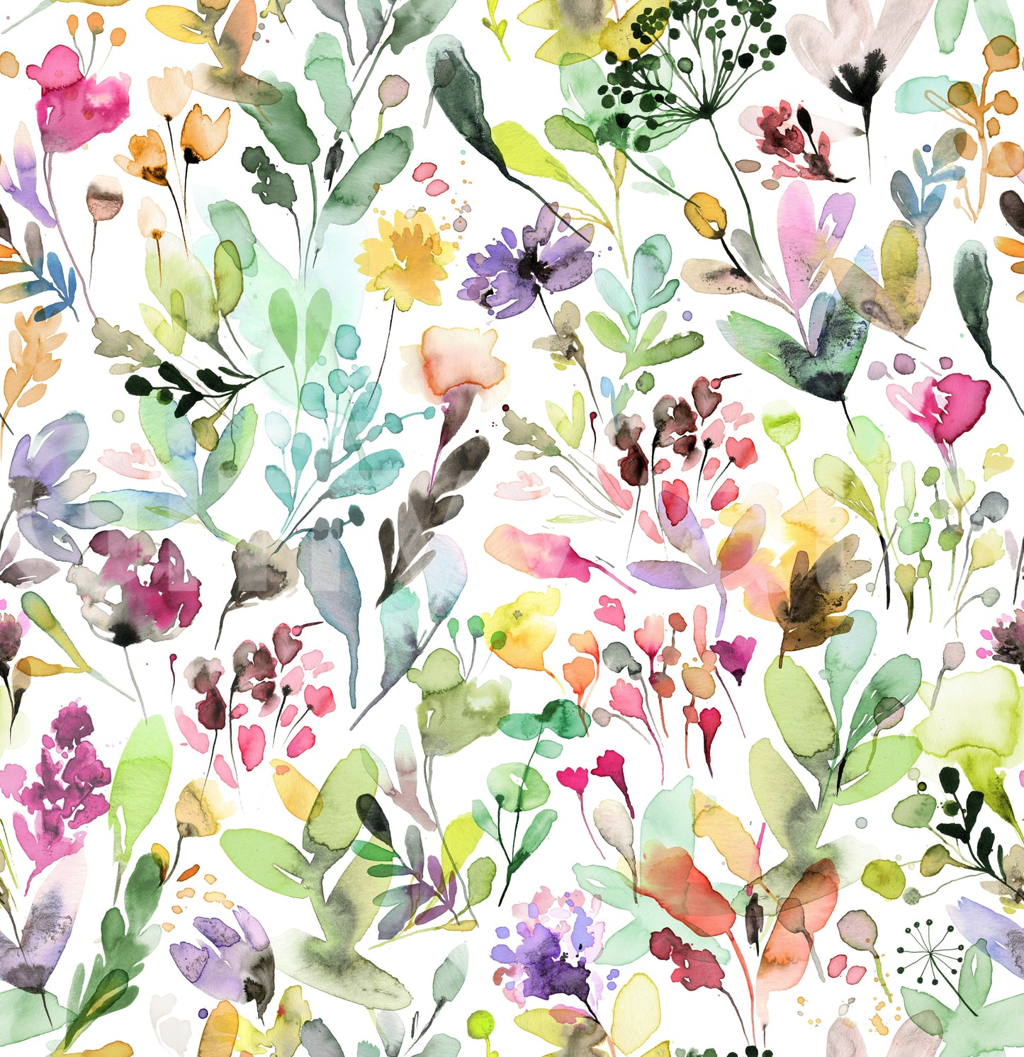 Artsy Wild Garden Nature Green Wallpaper⁠