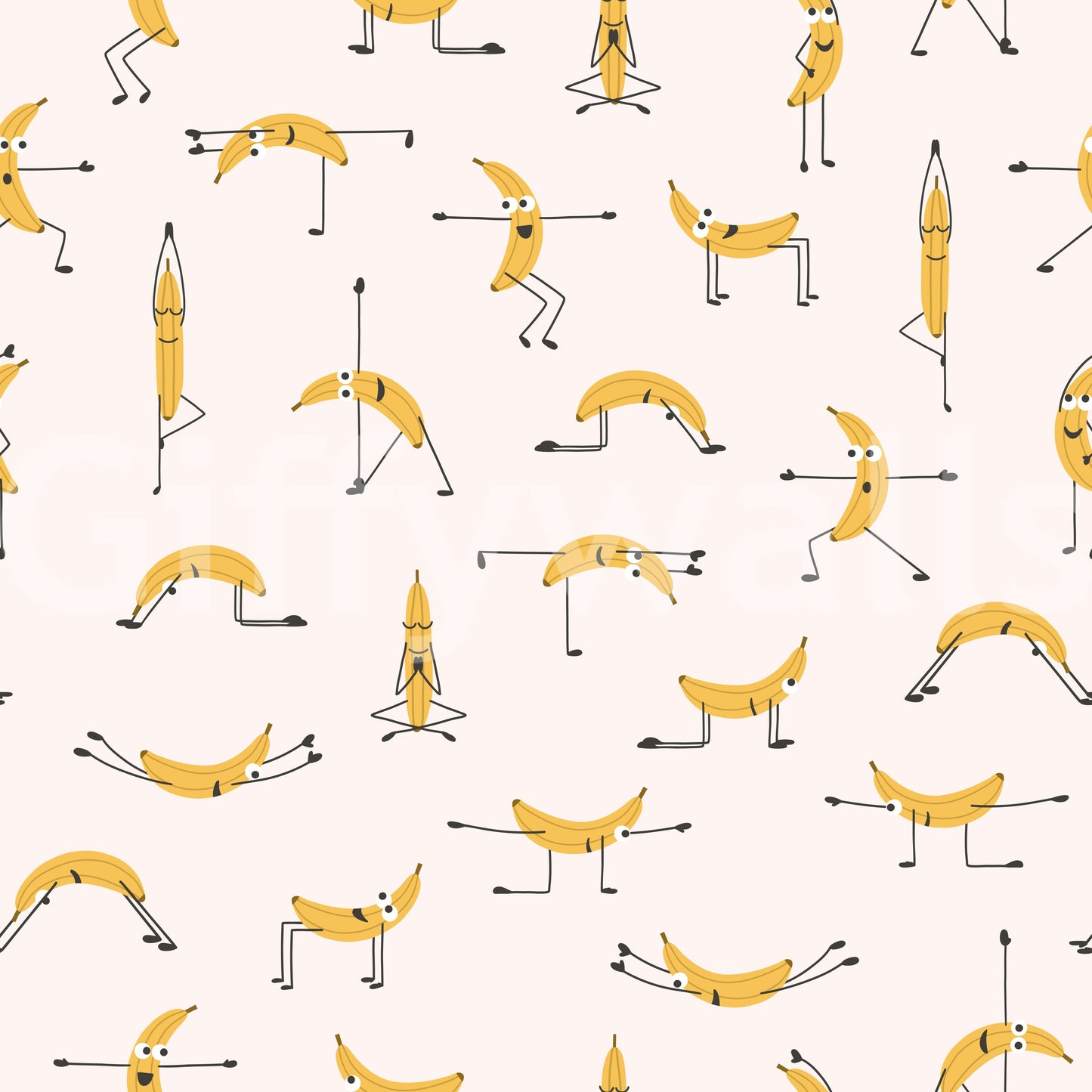 Peel-good banana yoga wallpaper for fun interiors


