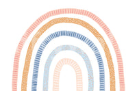 Sleek rainbow mural blending bold color and design

