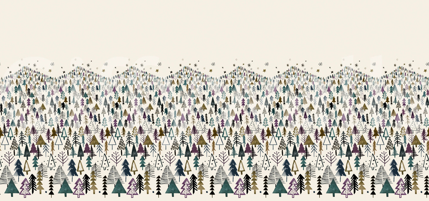 Mountain Trees Forest Purple  Wallpaper⁠