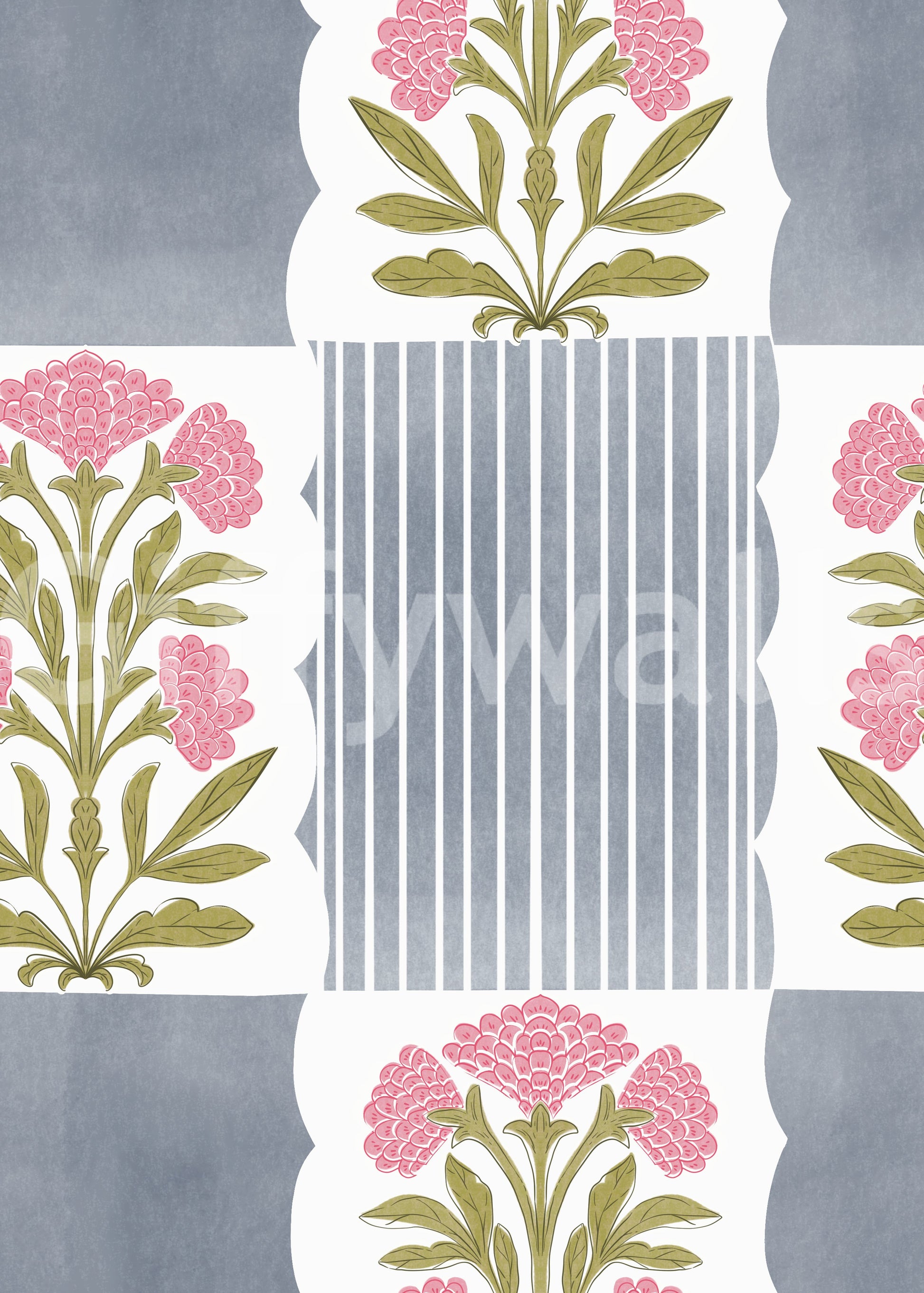 Delicate striped wall design in calm shades

