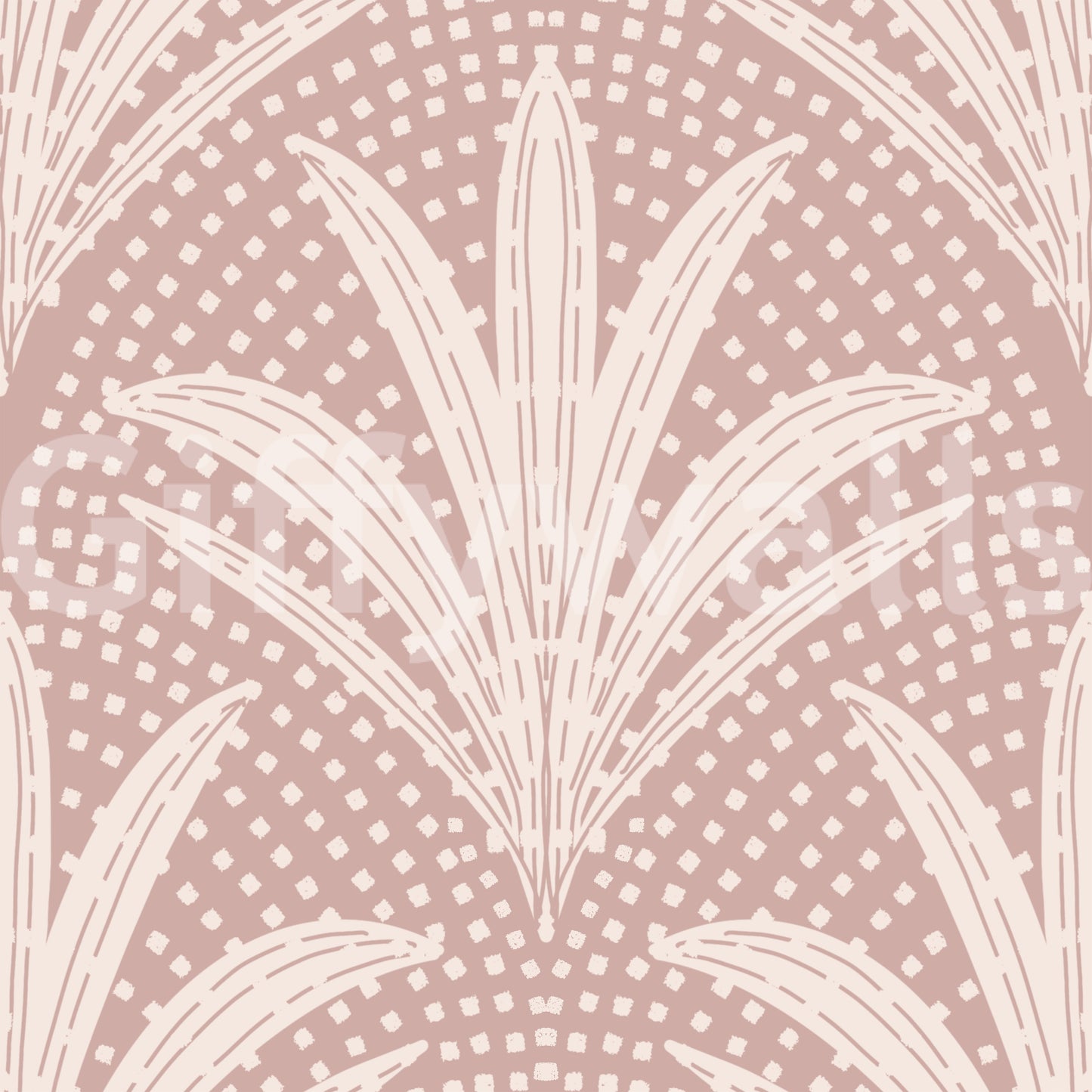 Boho Rustic Palm Radiance Mauve  Wallpaper⁠