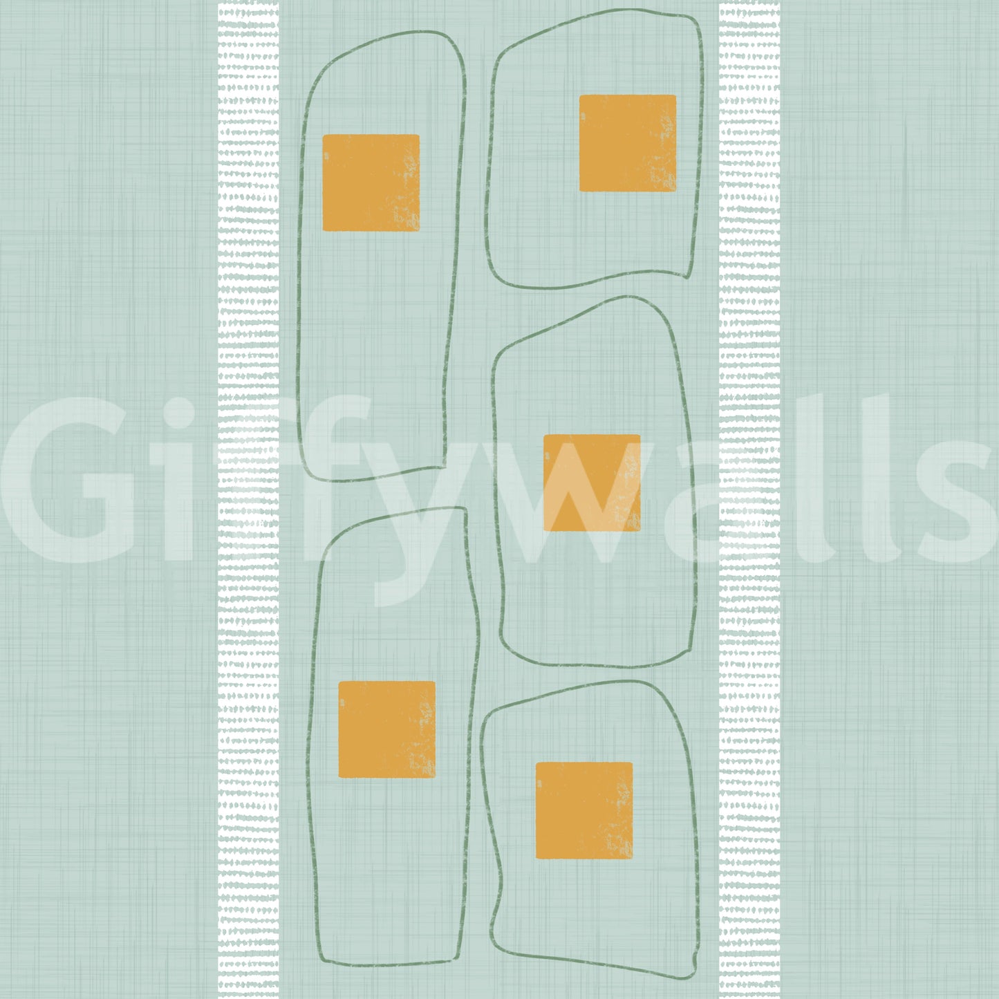 Japandi Frame Lines Soft Blue  Wallpaper⁠