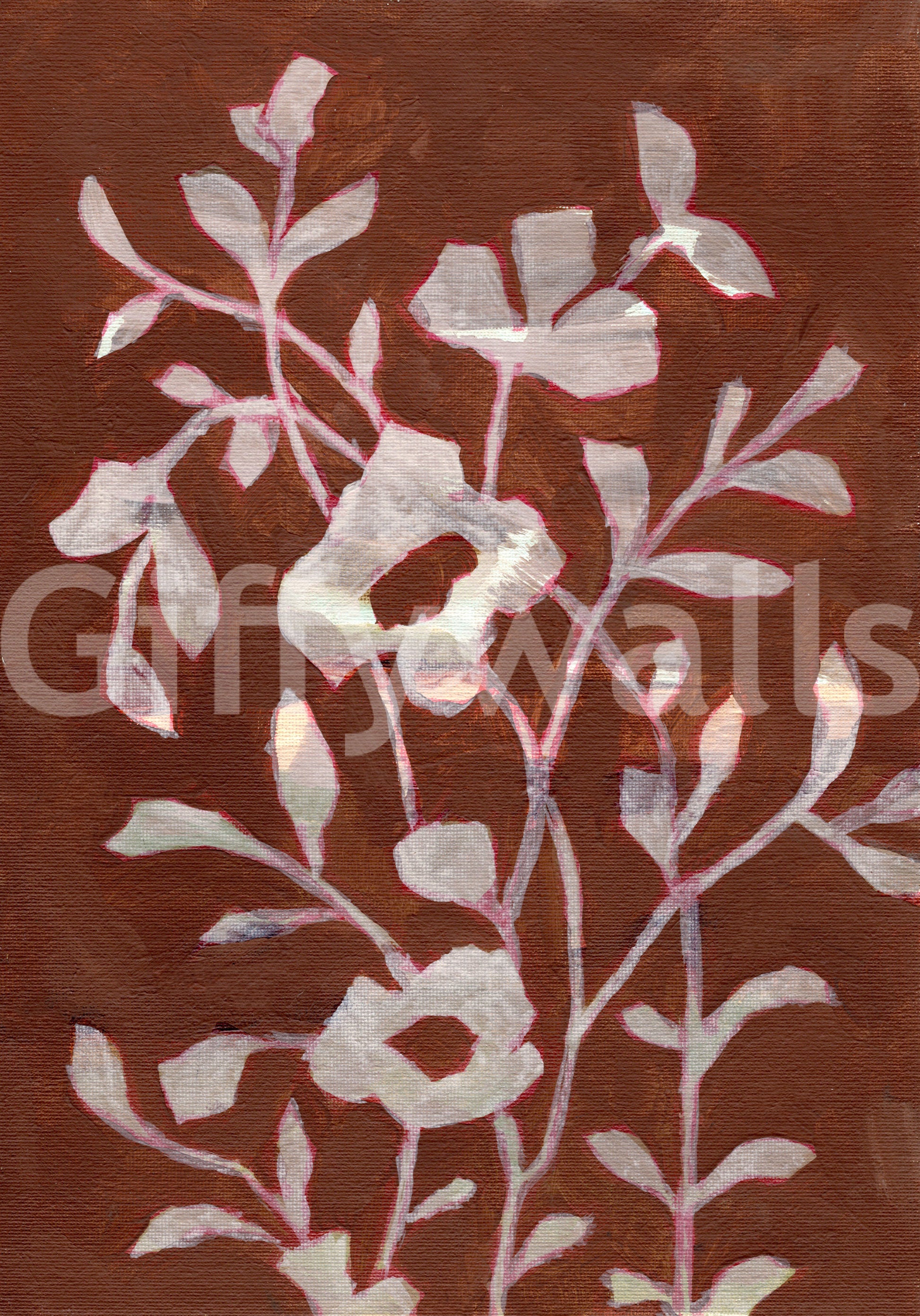 Earthy botanical wallpaper

