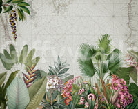 Beautiful vintage botanical mural for a nature-filled space.


