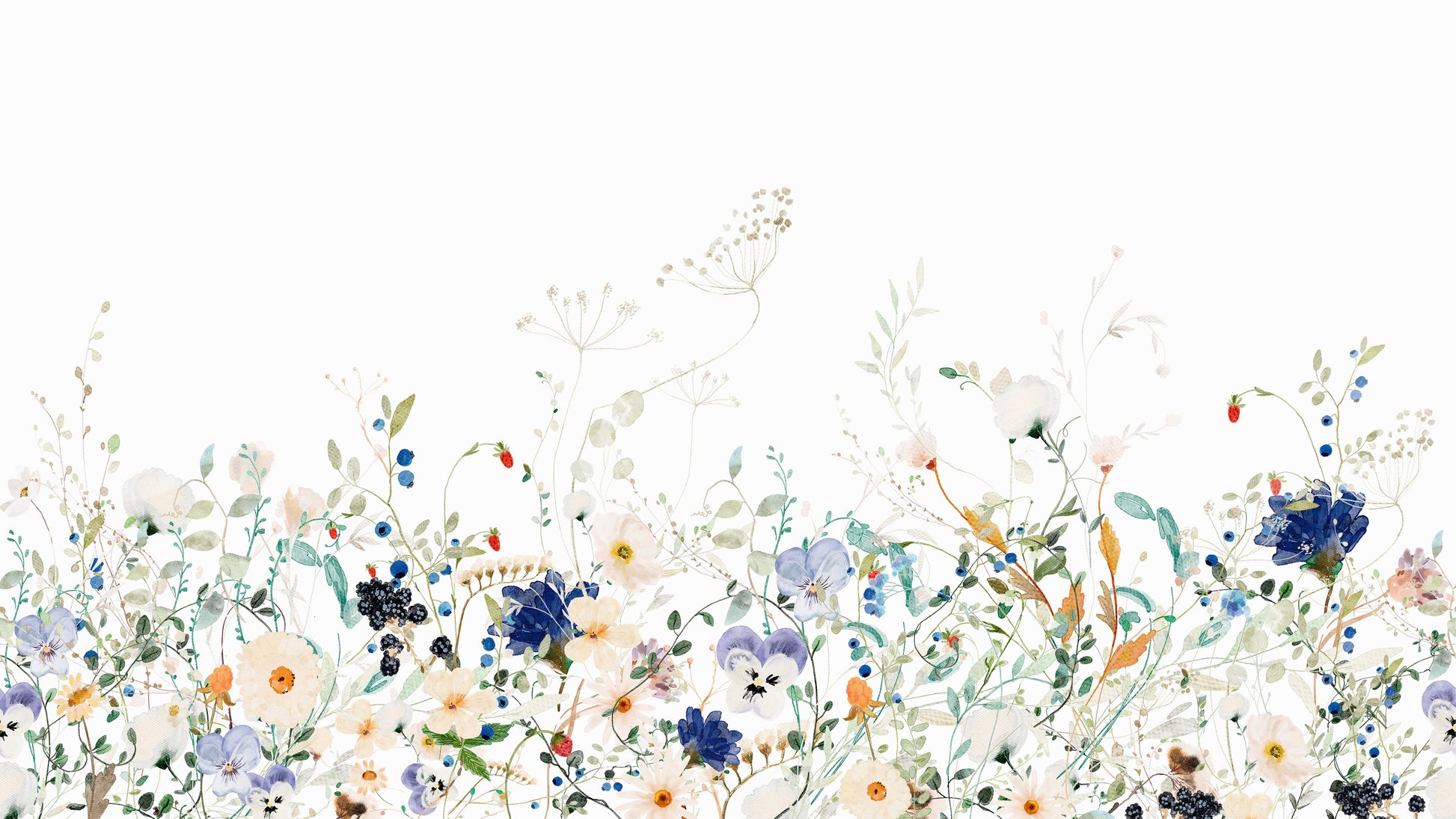 Airy wildflower wallpaper look

