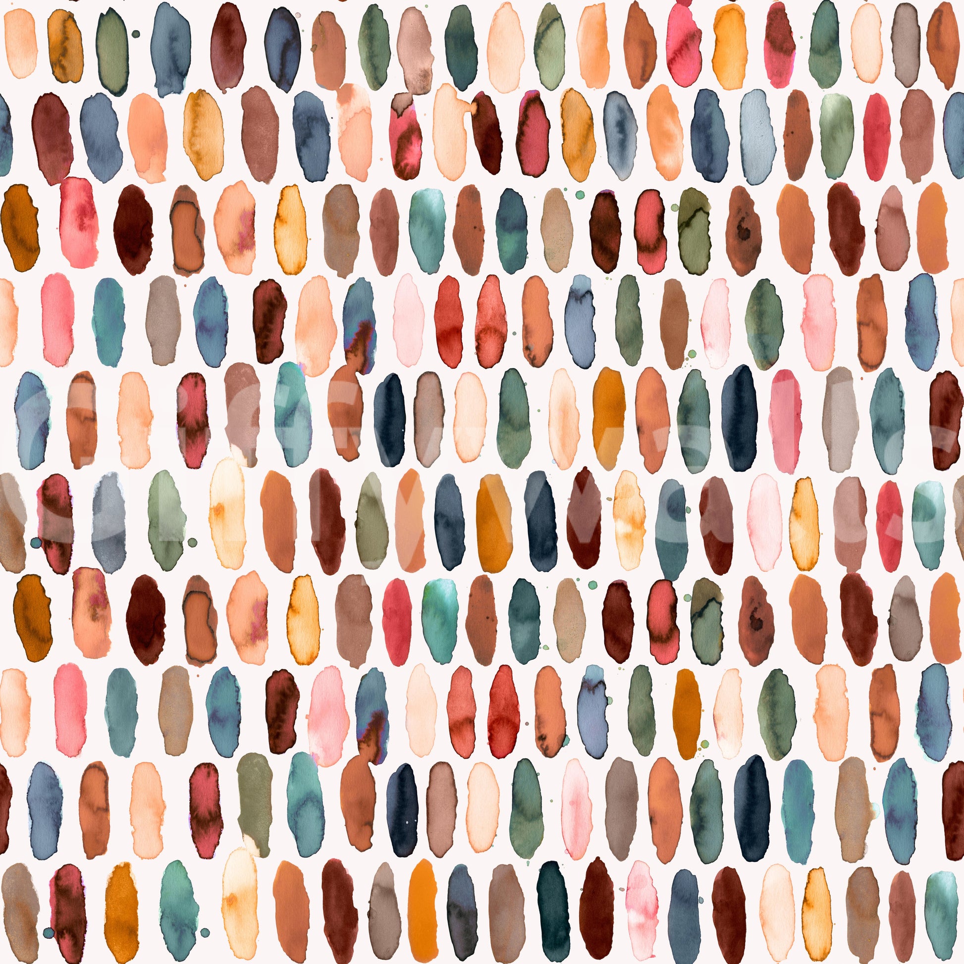 Scandi mural featuring warm-toned pill design.

