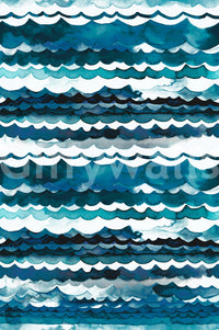 Flowing sea wave mural perfect for bathrooms and beach homes.

